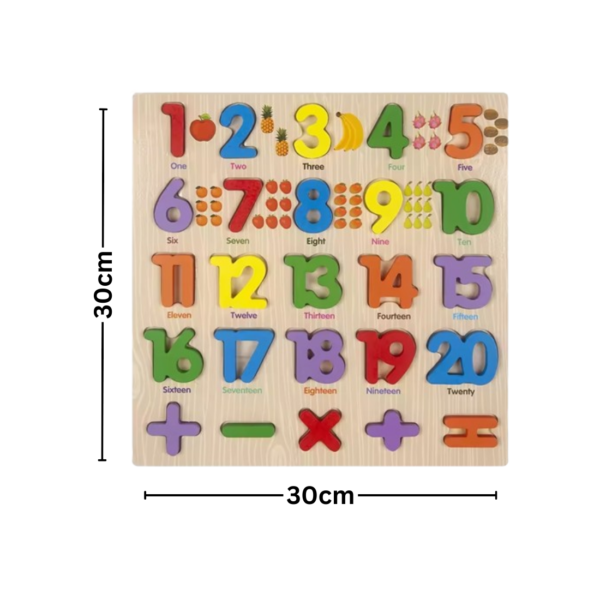 3D Wooden Numbers Puzzles with Pictures for Children, Montessori Educational Learning Letters Puzzle Board Toy | Numbers Puzzle Set | Montessori Gifts - Image 2