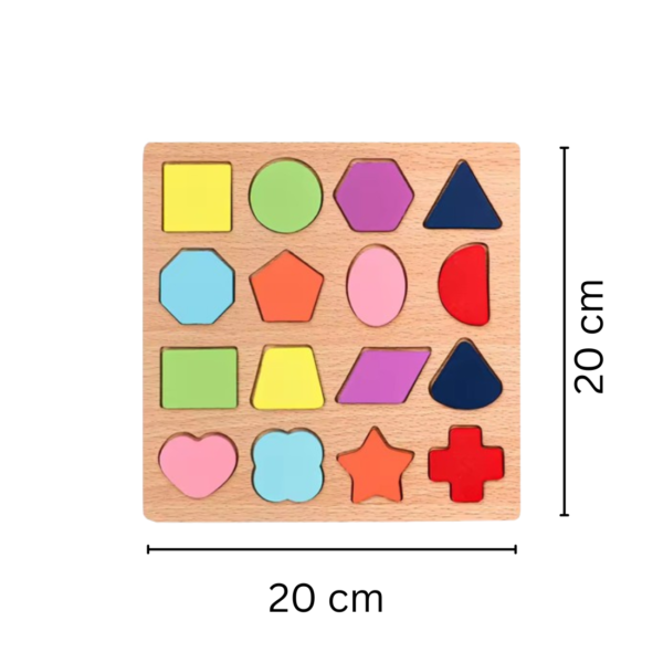 Colorful Wooden Puzzle Set Featuring 3D Shape | Shape Puzzle Set | Wooden Learning Educational for Kids | Educational Toys for Toddlers & Preschoolers - Image 3