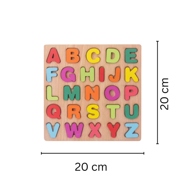 Colorful Wooden Puzzle Set Featuring 3D Capital Alphabets, | ABCD Puzzle Set | Wooden Learning Educational for Kids | Educational Toys for Toddlers & Preschoolers - Image 2
