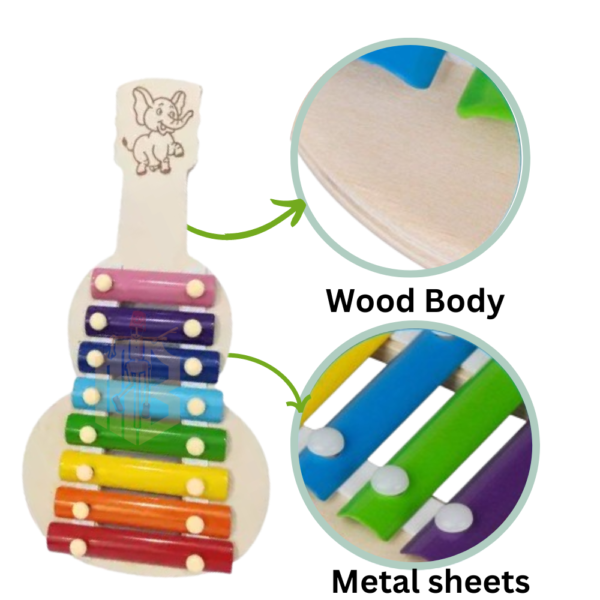 Wooden Xylophone Guitar Musical Toy with 8 Nodes | Kids First Musical Sound Instrument Toy | Babies Toddlers 6 Months (Xylo 8 Nodes) - Image 4