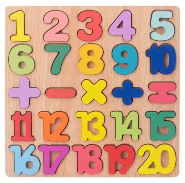 Colorful Wooden Puzzle Set Featuring 3D Numbers| Number Puzzle Set | Wooden Learning Educational for Kids | Educational Toys for Toddlers & Preschoolers