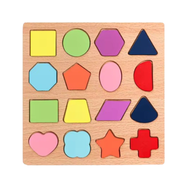 Colorful Wooden Puzzle Set Featuring 3D Shape | Shape Puzzle Set | Wooden Learning Educational for Kids | Educational Toys for Toddlers & Preschoolers - Image 2