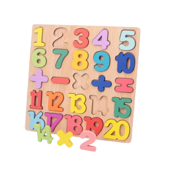 Colorful Wooden Puzzle Set Featuring 3D Numbers| Number Puzzle Set | Wooden Learning Educational for Kids | Educational Toys for Toddlers & Preschoolers - Image 2