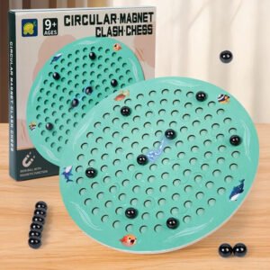 Mara Bommai Circular Magnet Clash Chess Game 20 Pcs Magnetic Stones Family Games for Kids & Adults, Magnetic Chess Board Games for Kids 9+, Party Games for Family Game Night