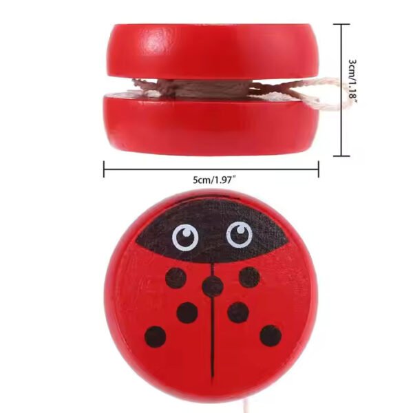 Mara Bommai Wooden Smooth Spin Animal Printed Yo-Yo Toy – Set of 2 ( Random Colour ) - Image 5