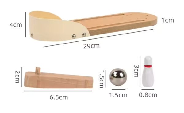 MARA BOMMAI Mini Desktop Bowling Game Set, Wooden Alley with 10 Pins and Metal Ball | Parent-Child Indoor Entertainment Game | Perfect for Kids Above 4 Year Old - Image 4