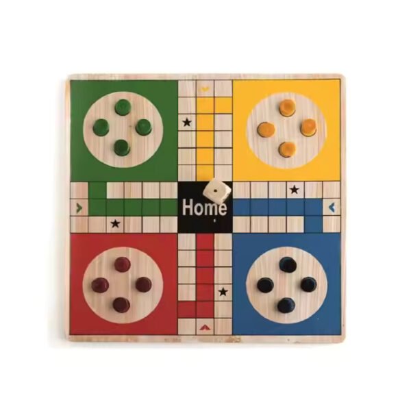 Mara Bommai Wooden 2-in-1 Ludo & Snakes and Ladders Premium Travel Board Game - 12x12 Inch | Fun for Kids & Adults - Image 2