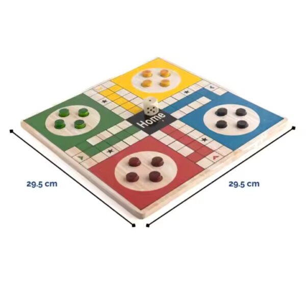 Mara Bommai Wooden 2-in-1 Ludo & Snakes and Ladders Premium Travel Board Game - 12x12 Inch | Fun for Kids & Adults - Image 5