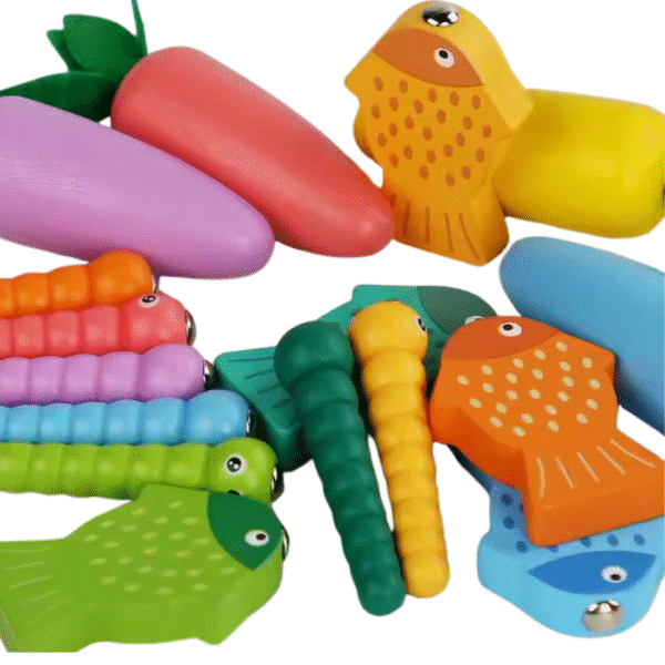 Mara Bommai® 8-in-1 Wooden Montessori Activity Cube Toy for Toddlers – Fishing, Carrot Harvest, Shape Sorter, Worm Catching, Bead Maze – Educational Learning Toy for Kids Age 2+ - Image 8