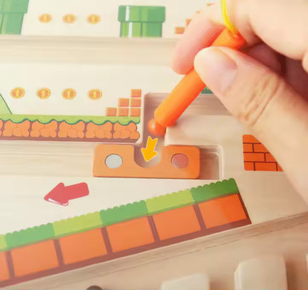 Mara Bommai Wooden Magnetic Maze Board for Kids 3+ | Super Mario Color & Number Matching Puzzle | Fine Motor Skill Educational Toy for Boys & Girls - Image 5