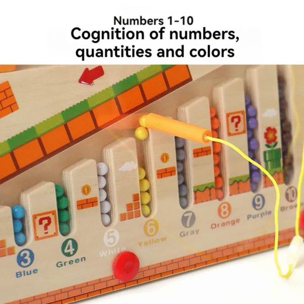 Mara Bommai Wooden Magnetic Maze Board for Kids 3+ | Super Mario Color & Number Matching Puzzle | Fine Motor Skill Educational Toy for Boys & Girls - Image 6