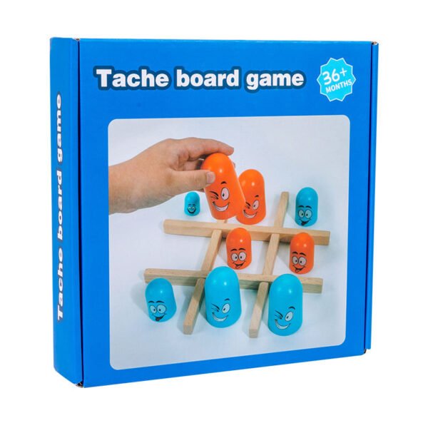 Mara Bommai - Wooden Tic Tac Toe Game with Funny Face Pieces – Montessori Educational Board Game for Kids, Family & Party Fun - Image 2
