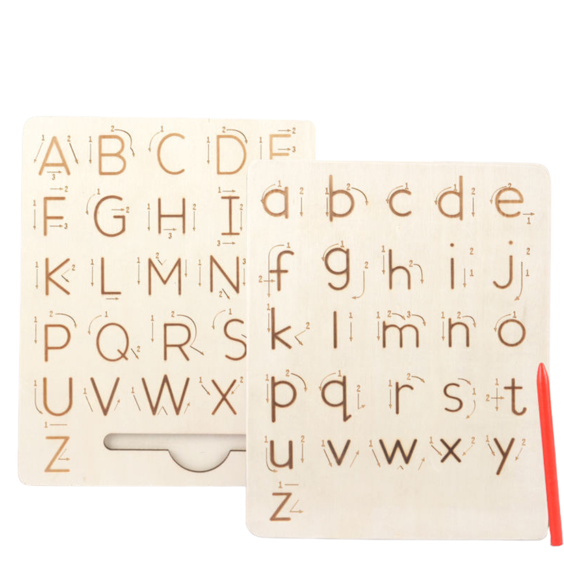 Mara Bommai Double-Sided Wooden Alphabet Tracing Board – Capital & Small Letters A to Z Learning Toy