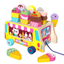 MARA BOMMAI Wooden Ice Cream Cart for Kids | Montessori Pretend Play & Educational Toy | Toddler Activity Game with Shape Matching | Open-Ended Learning Gift (Ages 3+)