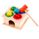 Wooden Hammer Ball Knock Pounding Bench with Box Case Fine Motor and Dexterity Skills Hand and Eye Co Ordination Skills with Colourful Balls Early Educational Toy Set for Kids 3 Years