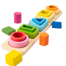 MARA BOMMAI® - Wooden Montessori Toys for Toddlers 1 2 3 Years – 5-in-1 Shape Sorter, Stacking Rings & Wooden Blocks | Educational Stacking Toys for Boys & Girls, Preschool Learning Gifts