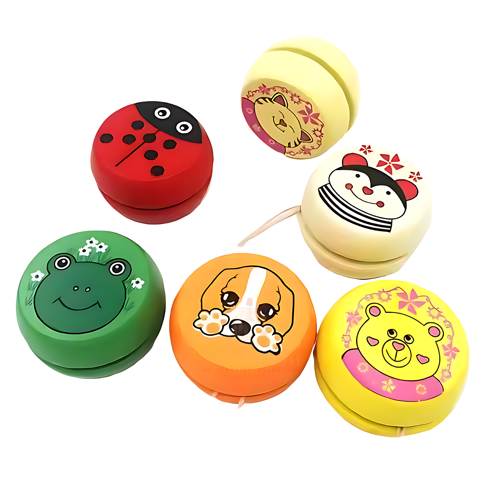 Mara Bommai Wooden Smooth Spin Animal Printed Yo-Yo Toy – Set of 1 ( Random Colour )