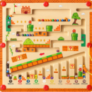 Mara Bommai Wooden Magnetic Maze Board for Kids 3+ | Super Mario Color & Number Matching Puzzle | Fine Motor Skill Educational Toy for Boys & Girls