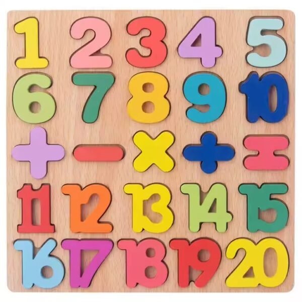 Colorful Wooden Puzzle Set Featuring 3D Numbers| Number Puzzle Set | Wooden Learning Educational for Kids | Educational Toys for Toddlers & Preschoolers