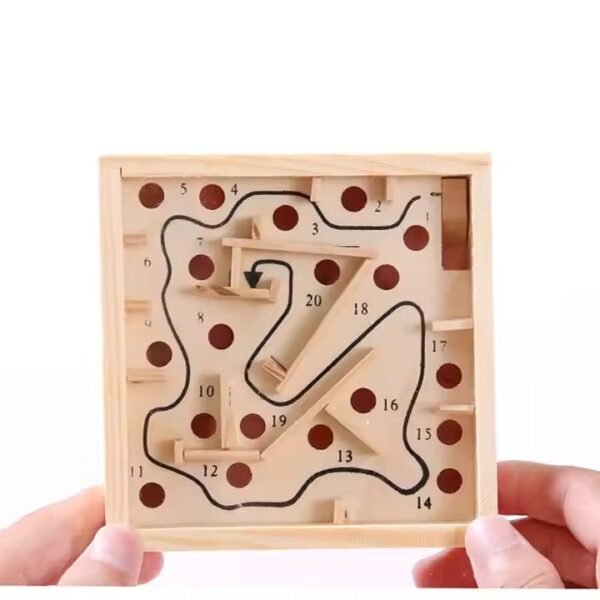 Wooden Labyrinth Maze Game – Classic Handheld Balance Puzzle for Kids & Adults