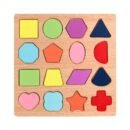 Colorful Wooden Puzzle Set Featuring 3D Shape | Shape Puzzle Set | Wooden Learning Educational for Kids | Educational Toys for Toddlers & Preschoolers