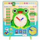 Mara Bommai Wooden Kids Learning Calendar Clock | Interactive Montessori Educational Toy for Toddlers | Teaches Time, Days, Months, Seasons & Weather"