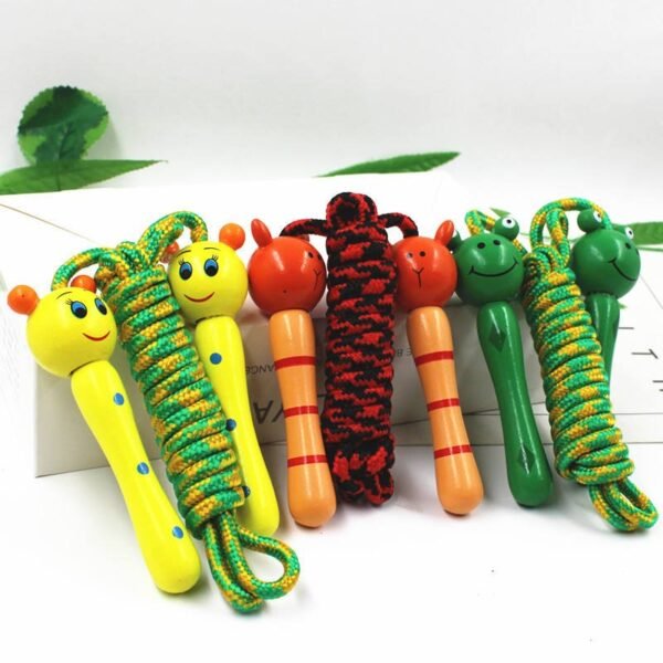 Mara Bommai Wooden Skipping Rope for Kids | Animal Handle Jump Rope Toy | Fun Outdoor Play ( Pack Of 1 )