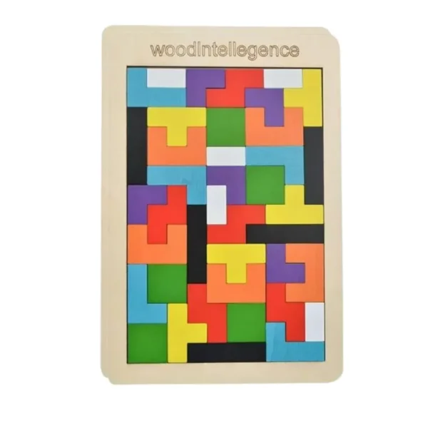 40 Pcs Wooden Puzzle Toy - Russian Blocks Puzzles for Kids Adults,Wooden Tetris Puzzle Brain Teasers Toy Tangram Jigsaw Intelligence Puzzle Educational Gift for Kids