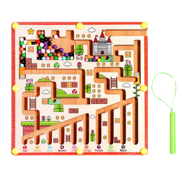 Wooden Magnetic Mario Maze Board For Kids