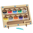 Wooden Color Sorting & Counting Puzzle Board with Beads | Montessori Learning Toy for Kids | Number Recognition & Fine Motor Skill Game