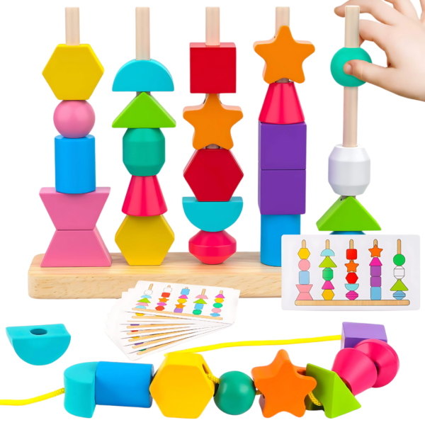 Wooden Bead Lacing & Sequencing Toy For Kids