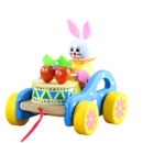 Wooden Bunny Pull Along Toy with Drum | Toddler Walking & Learning Toy