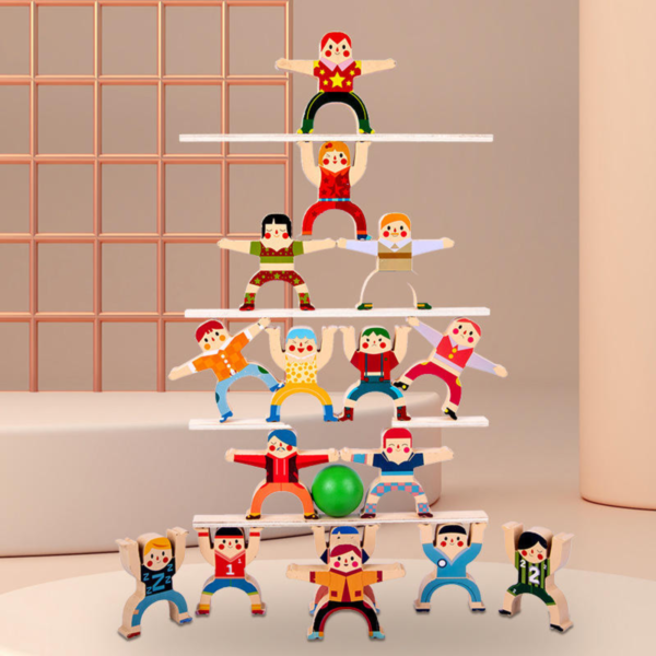 Wooden Balancing Stacking Toy for Kids 3+ | Montessori Human Figure Balance Game, Educational Puzzle for Brain Development
