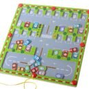 Wooden Magnetic Alphabet Car Maze Puzzle Board For Kids