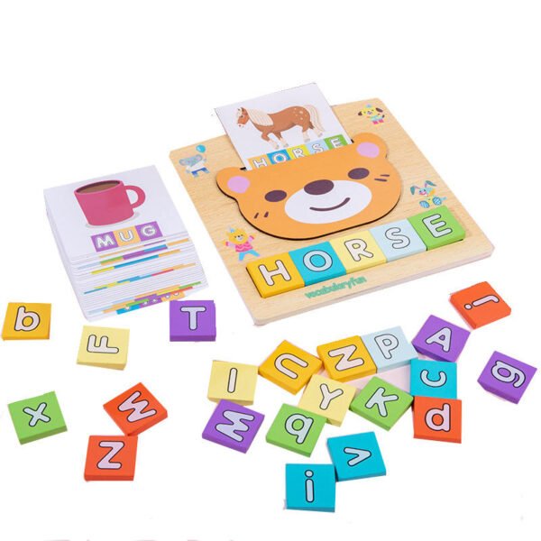 Wooden Word Building & Letter Matching Educational Toy for Kids