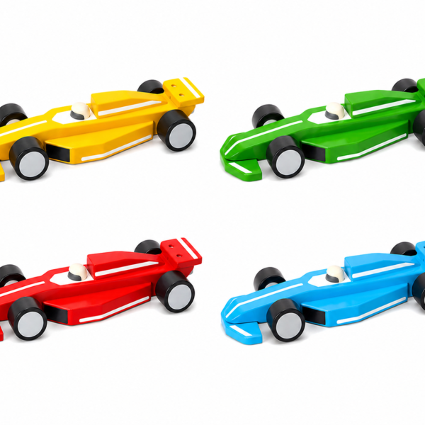 Wooden F1 Racing Car Toy for Kids (Pack Of 1- Random Color)