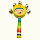Wooden Smiley Face Rattle ( Pack Of 1-Random Color)