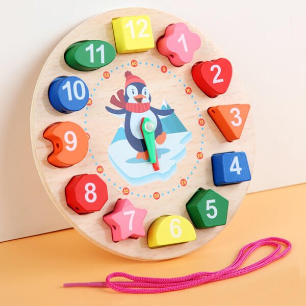Wooden Clock For kids Puzzle Board – Learn Time, Numbers & Shapes | Montessori Educational Toy for Toddlers