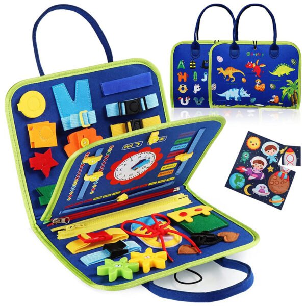 Montessori Busy Book Learning Bag for Kids – Sensory Activity Toy for Fine Motor Skills & Early Education