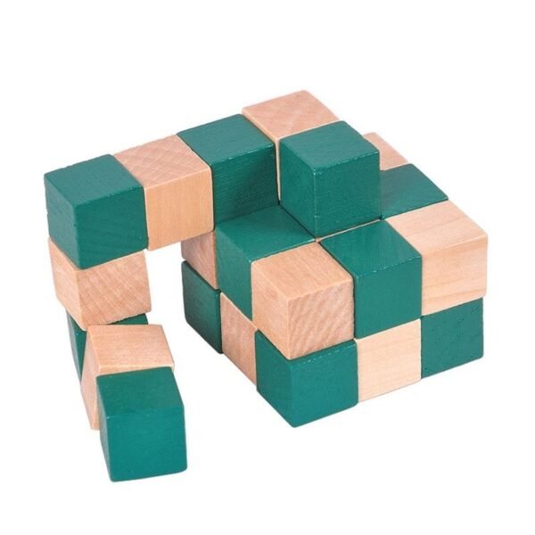 Wooden Snake Cube Puzzle Toy – Twist & Shape Transforming Block Brain Teaser for Kids & Adults | Montessori Educational Toy