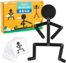 Montessori Wooden Stickman Pose Matching Puzzle Toy for Kids – Educational Stick Figure Puzzle Game with Flash Cards