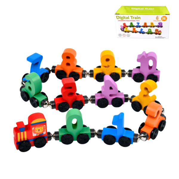 Wooden Number Train Toy Set (0–10) – Kids Learning & Counting Toy