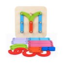 MARA BOMMAI Wooden Nail Board Creative Building Toy | Alphabet, Number & Shape Construction Puzzle for Kids 3+ Years | Montessori Educational STEM Learning Activity Set