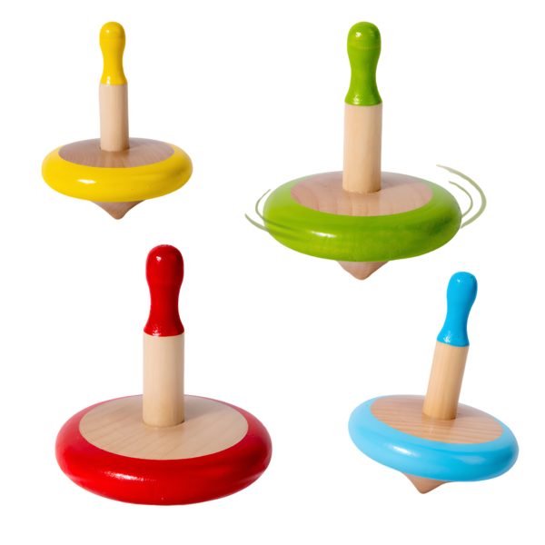 Wooden Spinning Top Toy Set for Kids | Traditional Lattu/ Buguri /Bongaram Game | Colorful Gyro Sensory Toy | Fine Motor Skill Development | Return Gift for Boys & Girls