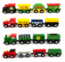 MARA BOMMAI Wooden Toy Train Set | Magnetic Wooden Train with Colorful Coaches | Educational Pretend Play Vehicle Toy | Birthday Return Gift for Kids Boys & Girls 3+ Years (Random Design-Pack of 1)